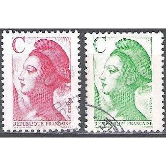 France 1990 Michel 2752 - 2753 O Cote (2008) 1.00 € Liberté Gandon Cachet rond