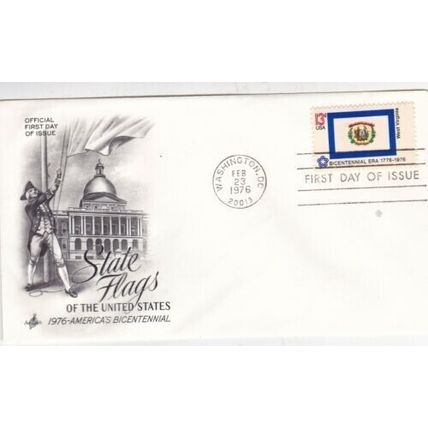 United States 1976 West Virginia Flag FDC Washington DC cancel unaddressed VGC