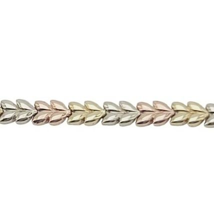 Heart Dolphin Quince Anos Sweet 15 Años 8.3" Bracelet Multi Tone Real 14K Gold