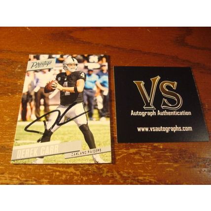 2017 Panini Prestige, Autograph, w/COA, DEREK CARR, Raiders
