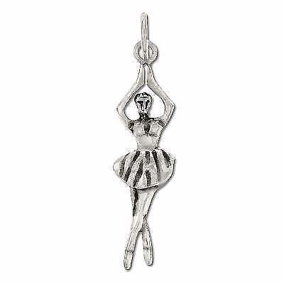 925 Sterling Silver Abstract Art Ballerina Pendant Charm