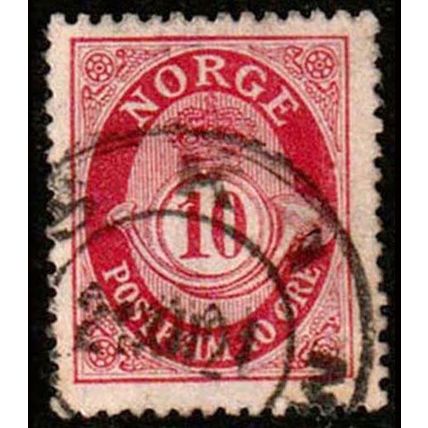 Norway 1910 Posthorn 10ore Used Stamp