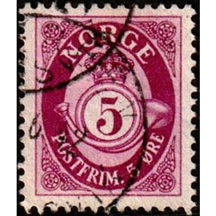 Norway 1941 Posthorn 5ore Used Stamp.