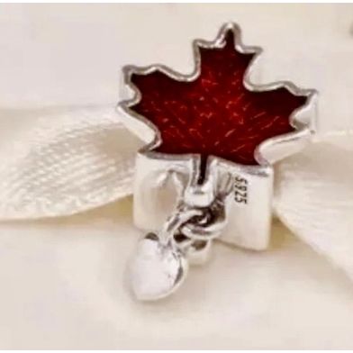 Genuine 925 Silver Canada Charm for Pandora bracelet comes in cute velvet pouch