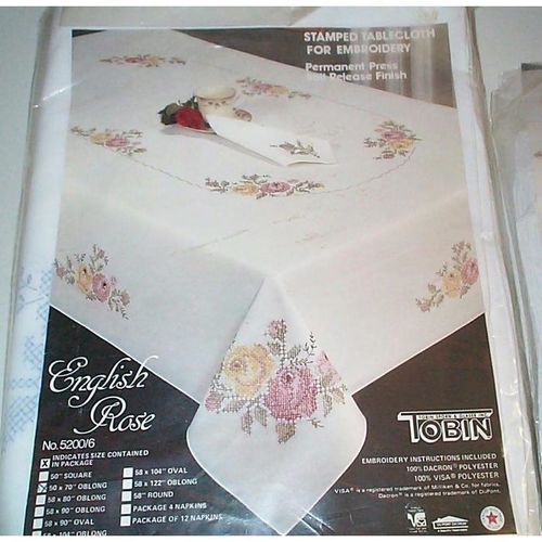 Vintage Progress / Tobin- English Rose Tablecloth & Napkins