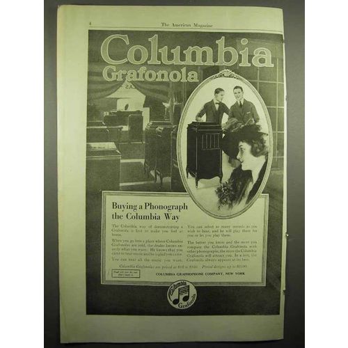 1918 Columbia Grafonola Phonograph Ad