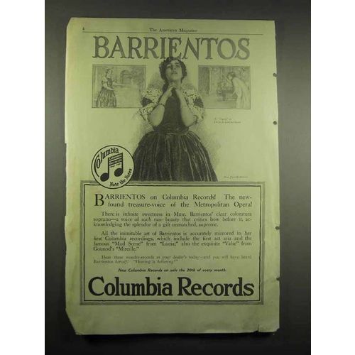 1917 Columbia Records Ad - Mme. Barrientos