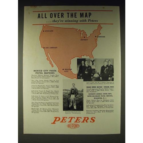 1936 Peters Ammunition Ad - Walter William Lutz, Sgt. B.L. Starkey