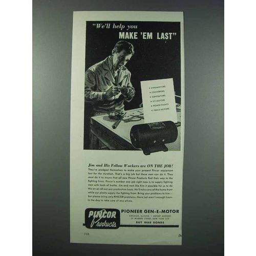 1943 Pincor Products Ad - Help You Make 'Em Last