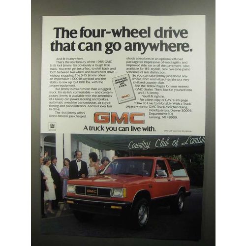 1985 GMC S-15 Jimmy Ad - Four-Wheel Drive Anywhere