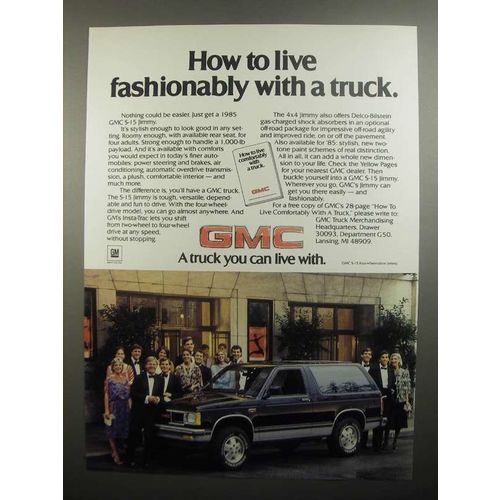 1985 GMC S-15 Jimmy Ad - How to Live Fashionably