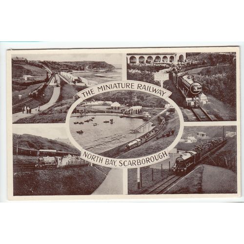 Multiview of the Miniature Railway North Bay Scarborough Yorkshire Postcard
