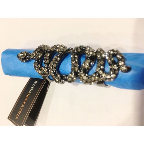 BCBG MAXAZRIA Knuckle Jointed Double Ring Women's Ring Size 7 HEMATITE