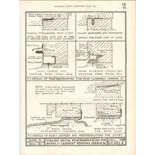 niagra metal weather strip company 1938 doors windows vintage catalog