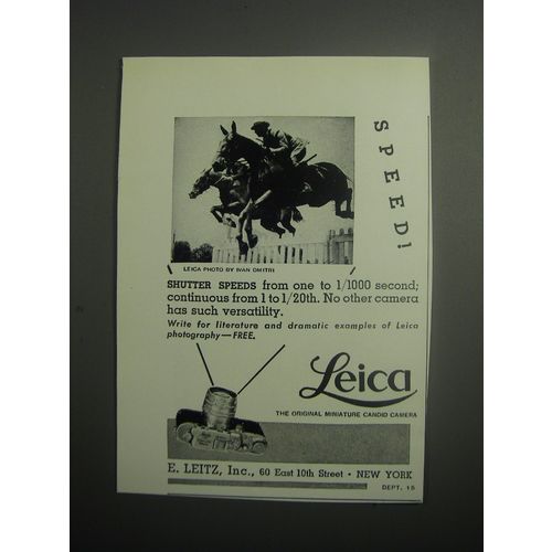 1937 Leica Camera Ad - Speed! Leica Photo by Ivan Dmitri