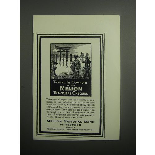 1937 Mellon National Bank Ad - Travel in comfort