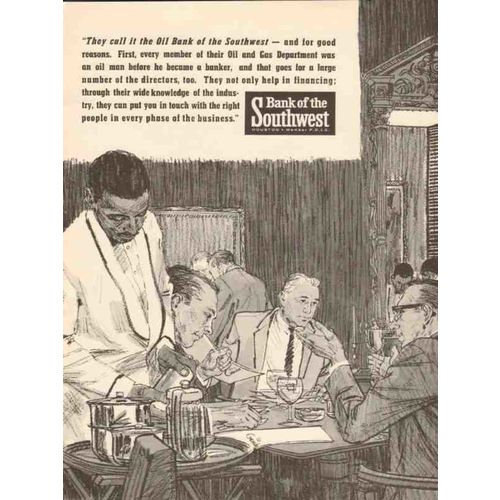 BANK OF THE SOUTHWEST 1962 they call it Oil Bank financing vintage ad