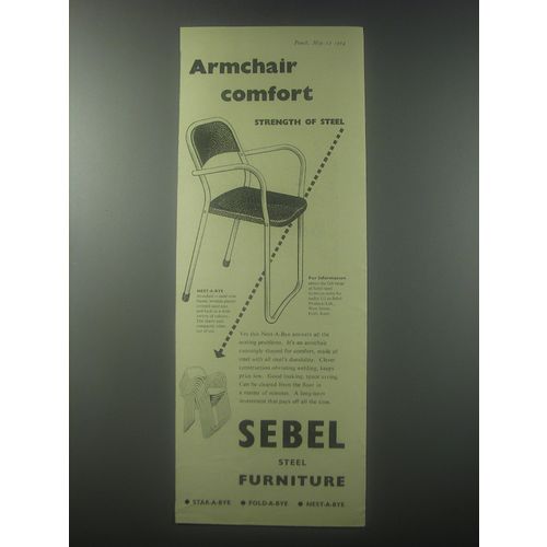 1954 Sebel Nest-A-Bye Chair Ad - Armchair comfort strength of steel