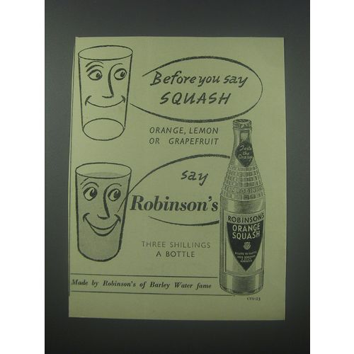 1954 Robinson's Orange Squash Advertisement