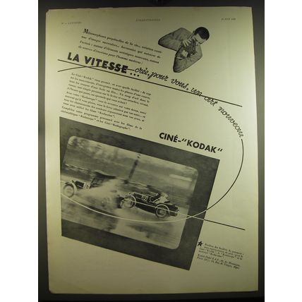 1932 Cine-Kodak Movie camera Advertisement - in French - La vitesse..