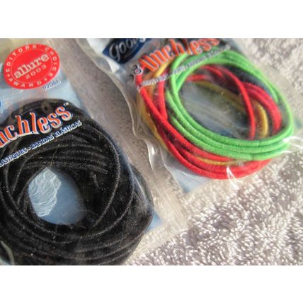 18 Goody Ouchless Ponytailer Hair Bands Elastics Thin 2004 Pouch Color Black