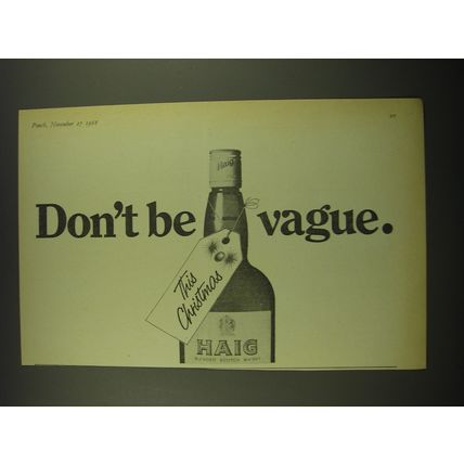 1968 Haig Scotch Advertisement - Don't be vague