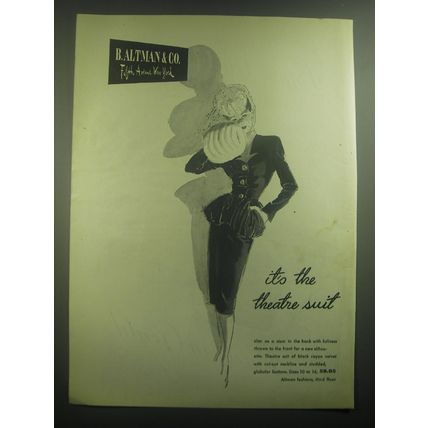 1945 B. Altman & Co. Theatre suit Ad - It's the Theatre Suit