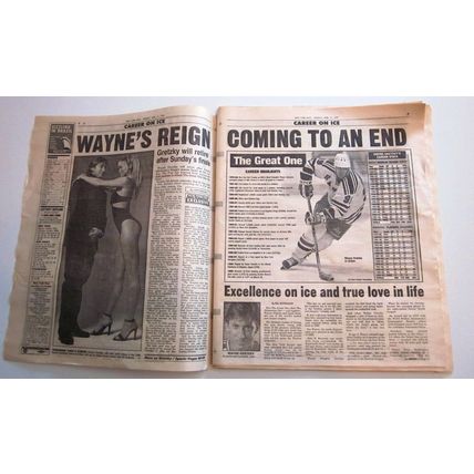 Original New York Post Newspaper 4/13/1999 WAYNE GRETZKY Bill Clinton