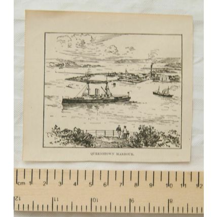 Vintage engraving - Queenstown Harbour