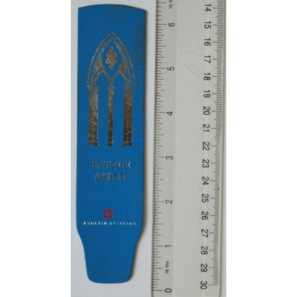 Vintage: blue leather bookmark - Battle Abbey, English Heritage