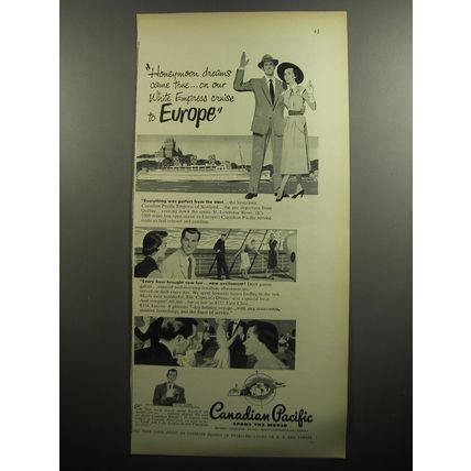 1951 Canadian Pacific Cruise Ad - Honeymoon dreams came true