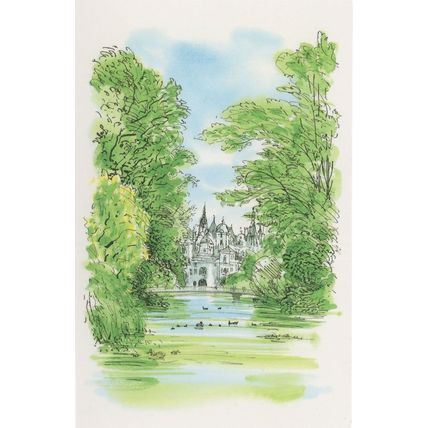 St James & Buckingham Palace London River Painting Postcard