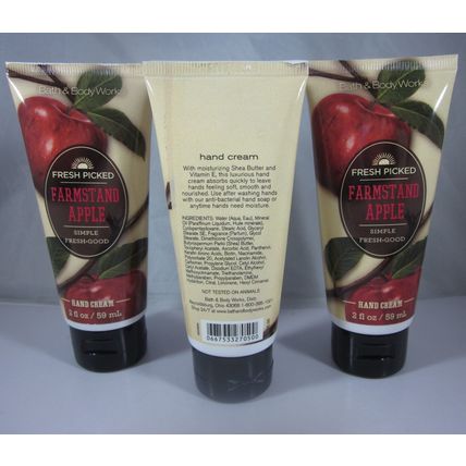 3 Bath & Body Works Hand Cream 2 oz shea butter vit e Farmstand Apple