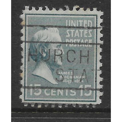 USA 1938 PRESIDENTIAL SERIES 15c BLUE SLATE JAMES BUCHANAN SG816 FINE USED#2