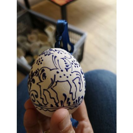 Blue And White Egg Shape Decoration