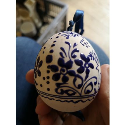 Blue And White Egg Shape Decoration