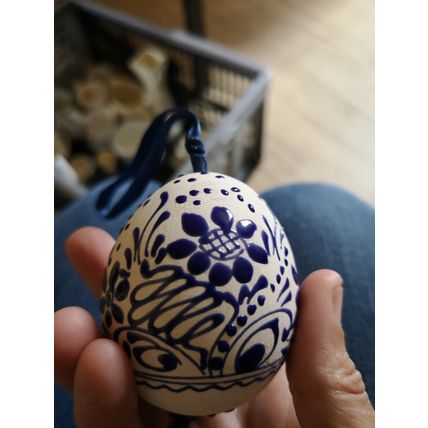 Blue And White Egg Shape Decoration