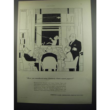 1953 Kimberly-Clark Coated Papers Advertisement - Cartoon by Crockett Johnson
