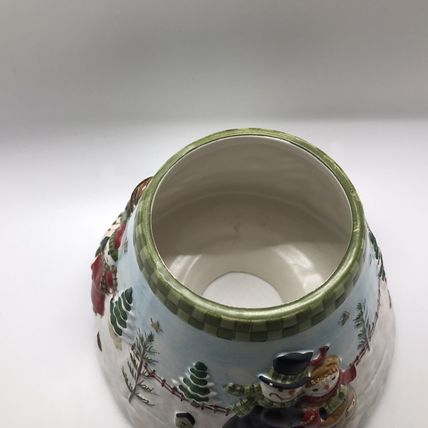 Yankee Candle Company Snowmen Family Teresa Kogut Large Ceramic Candle Shade