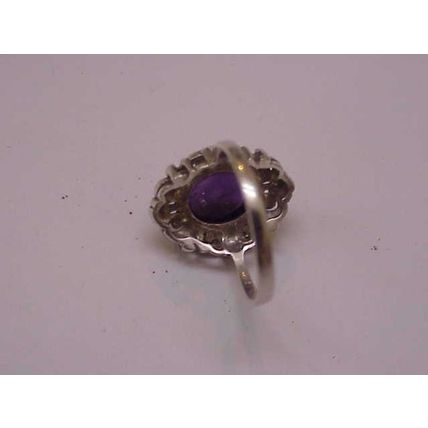 Estate Very Cute Sterling Silver Genuine Amethyst Ring, 1950's