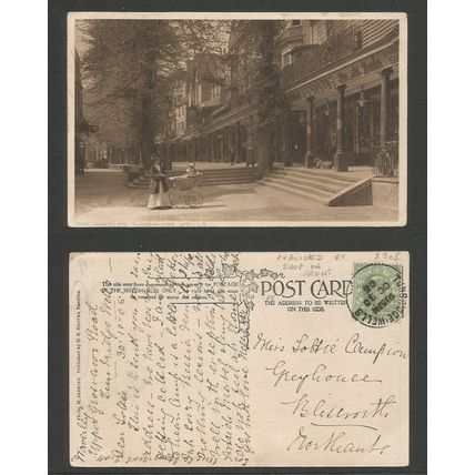 GB Postcard, The Pantiles, Tunbridge Wells, Kent Posted 1906 Nice postmark