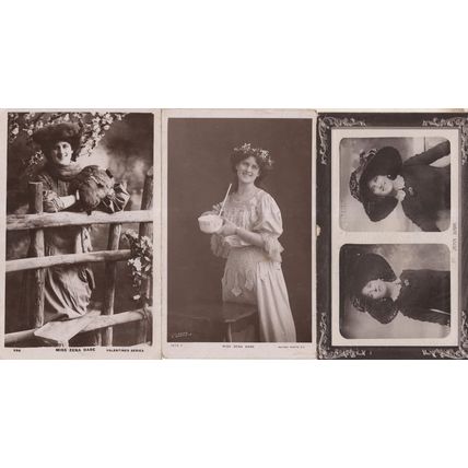 Miss Zena Dare 3x Real Photo Valentines Rotary Postcard s