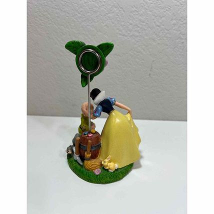 Disney Snow White Card Holder Figurine Kissing Dopey Butterfly Gift Office Decor