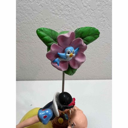 Disney Snow White Card Holder Figurine Kissing Dopey Butterfly Gift Office Decor