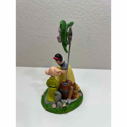Disney Snow White Card Holder Figurine Kissing Dopey Butterfly Gift Office Decor