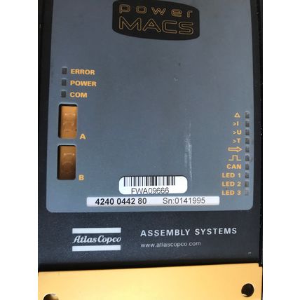 ATLAS COPCO 4240 0442 80 ASSEMBLY SYSTEMS,POWER MACS TOOL CONTROLLER,0141995,TH