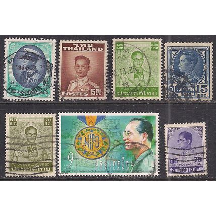 Thailand Small Section of 7 used stamps ( F697 )
