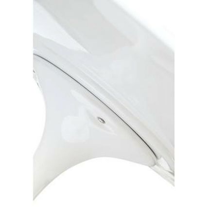 28" Round White Pedestal Stem Tulip Dining Table Lacquered Chip Resist. Wood Top