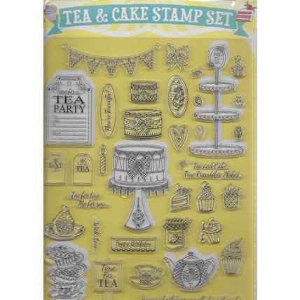 Tea & Cake Stamp Set. Stamping Cardmaking Scrapbooking Crafts