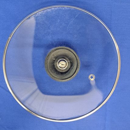 Vintage GLASS REPLACEMENT LID 7" Handle Cover Pot Pan Skillet "W"